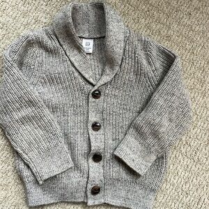 Baby gap light grey shawl collar cardigan